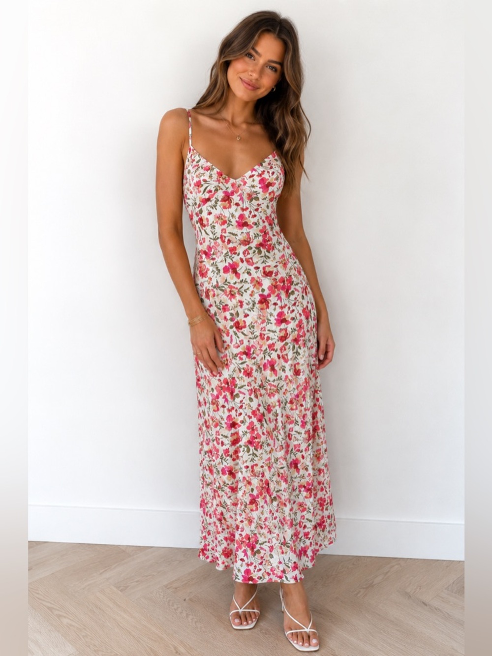 Hello Molly Floral Open Back Midi Dress Size US 6